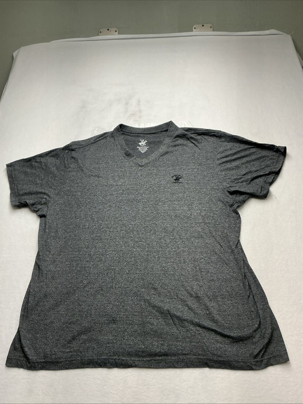 Beverly Hills Polo Club T-Shirt Men’s Size 3XL Dark Gray Black Logo V-Neck,3843